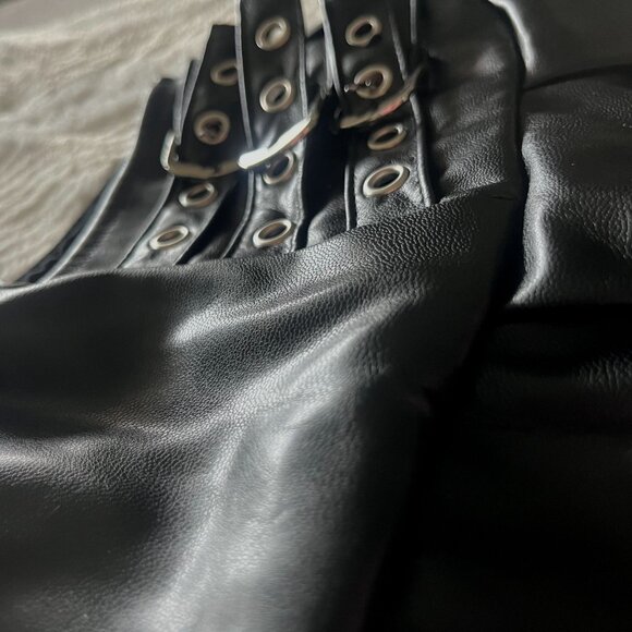 PLT Petite Black PU Micro Mini Skirt - Picture 3 of 3